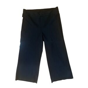 Wit & Wisdom Womens Black Wide-Leg Crop Pants P/M Soft Stretchy Fabric